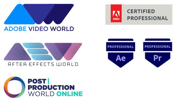 Adobe events and certification logos and badges